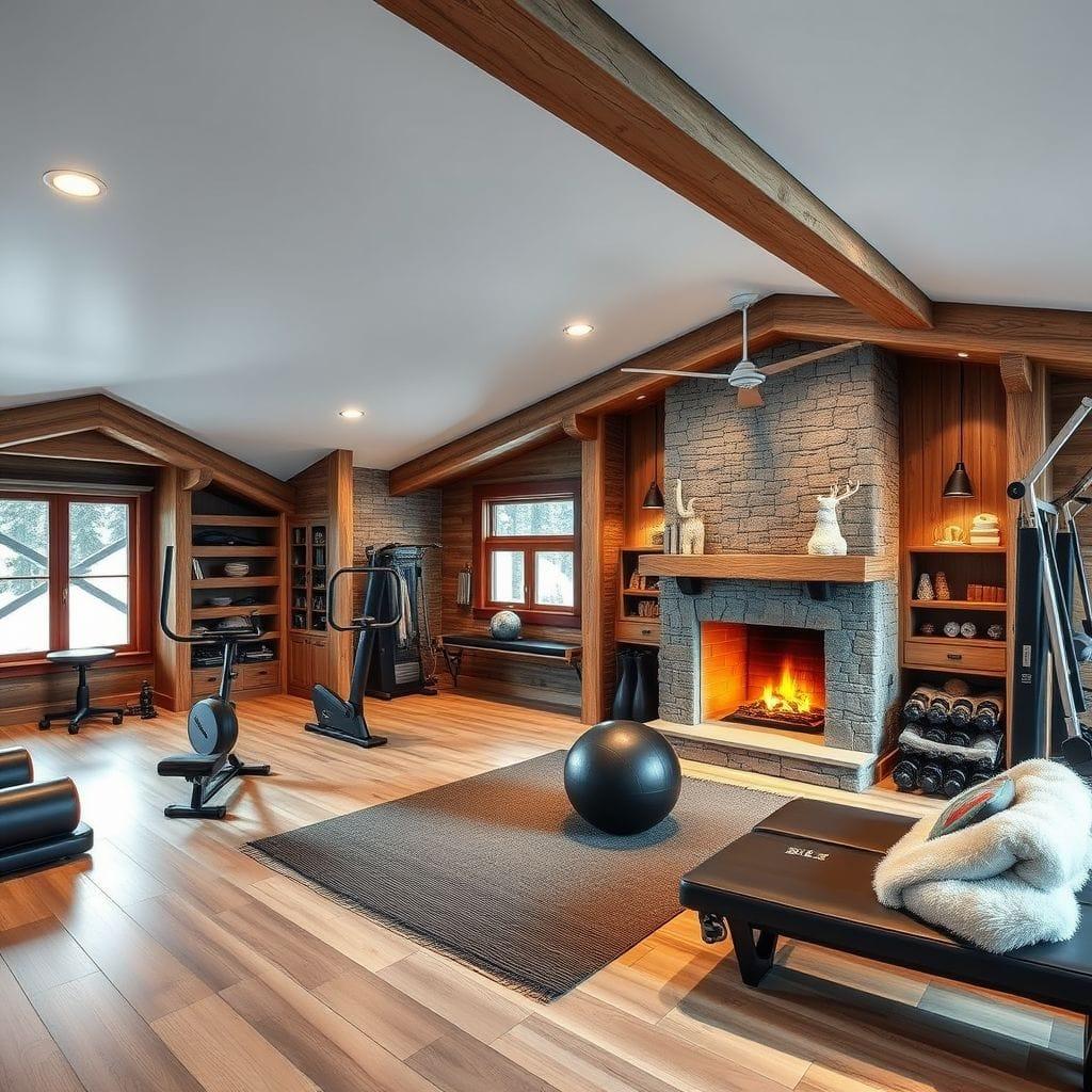 Ski Chalet Home Gym design example 2