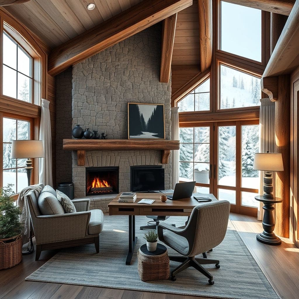 Ski Chalet Home Office design example 1