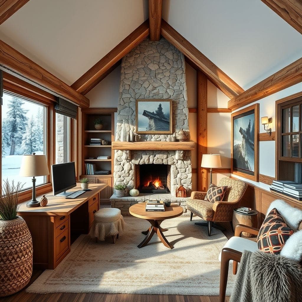 Ski Chalet Home Office design example 2