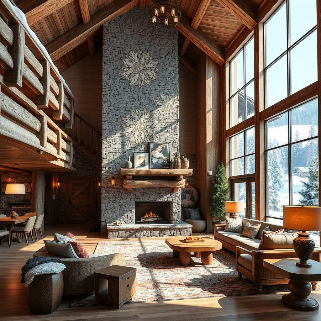 Ski Chalet Hotel Lobby design example 2