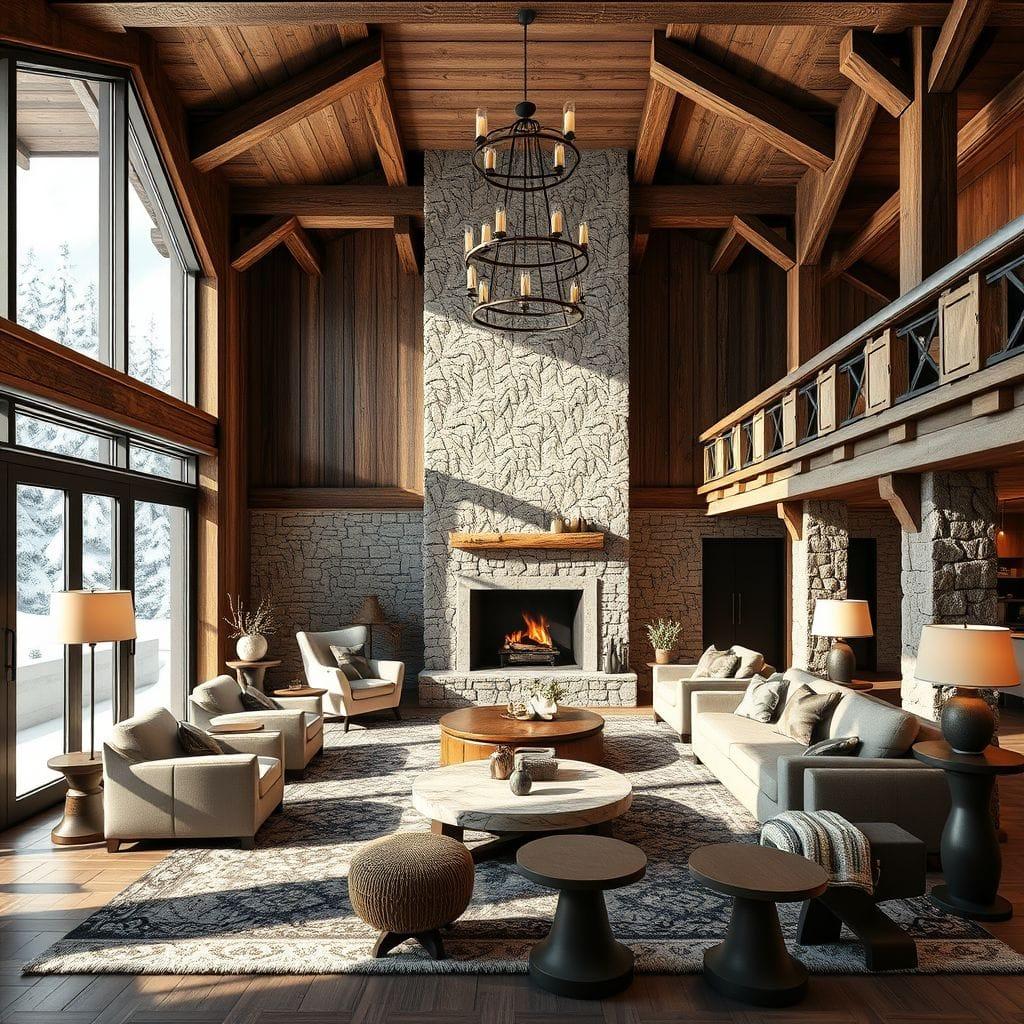 Ski Chalet Hotel Lobby design example 3