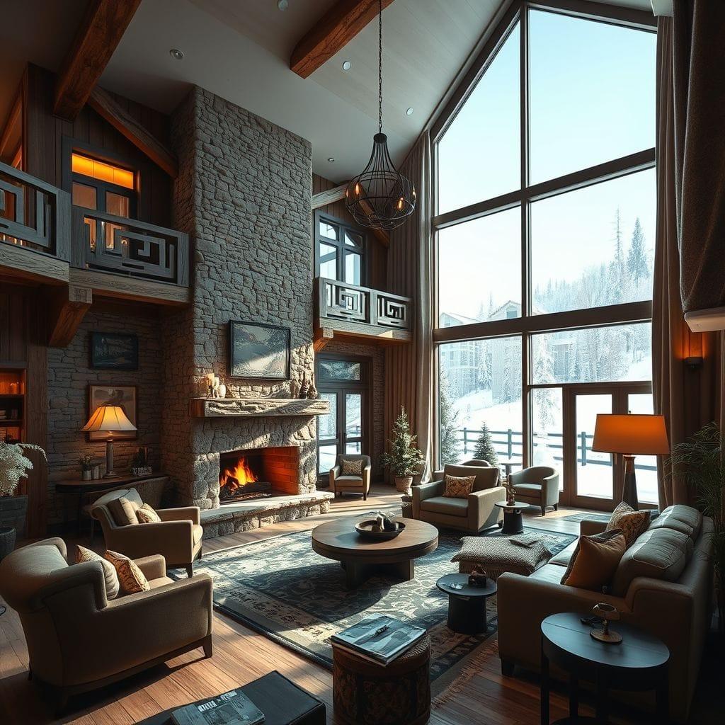 Ski Chalet Hotel Lobby design example 4