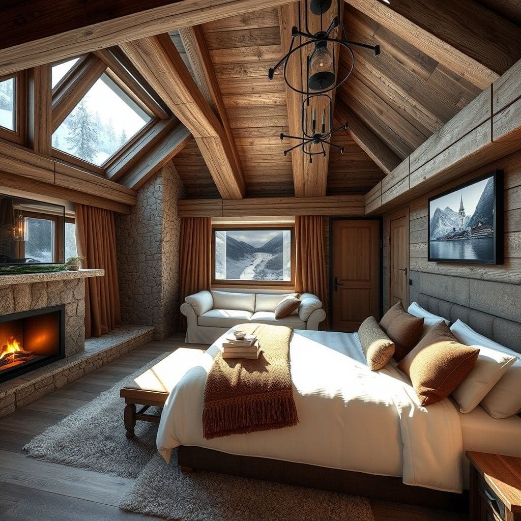 Ski Chalet Hotel Room design example 2