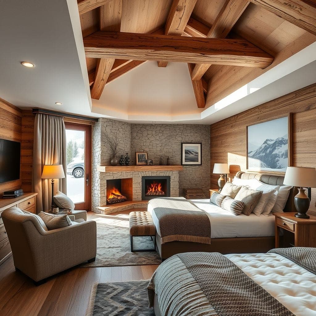 Ski Chalet Hotel Room design example 4