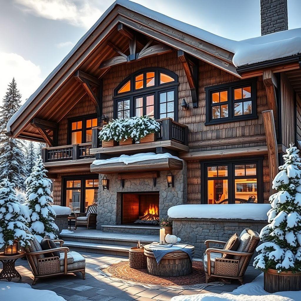 Ski Chalet House Exterior design example 1