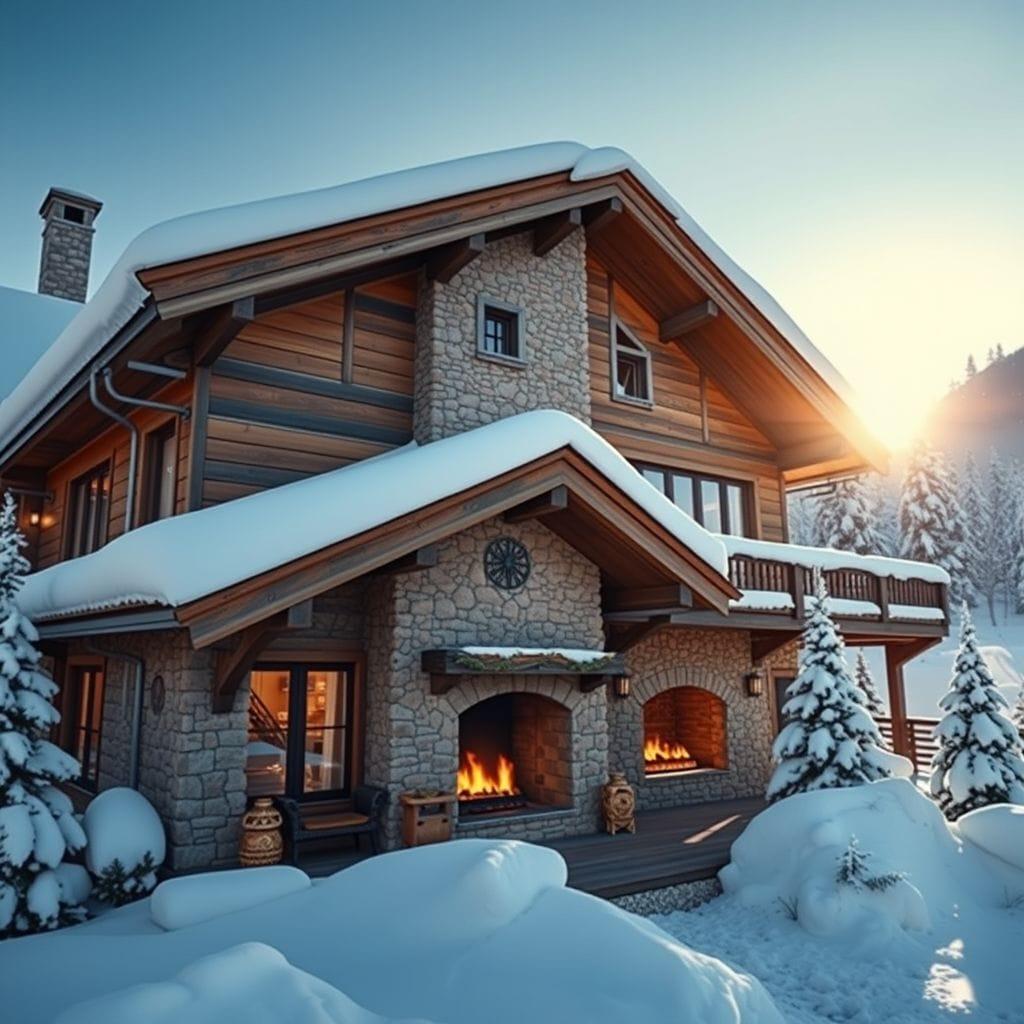 Ski Chalet House Exterior design example 2