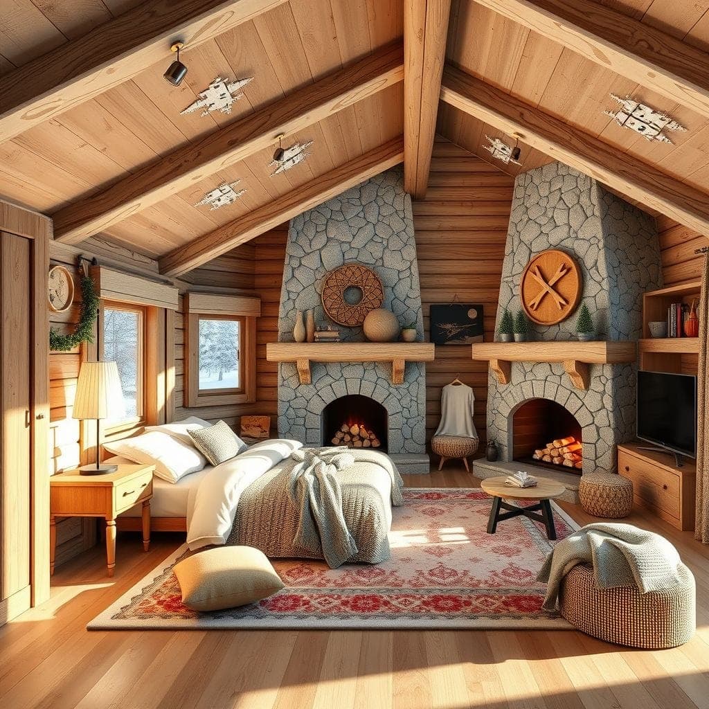 Ski Chalet Kids Room design example 1