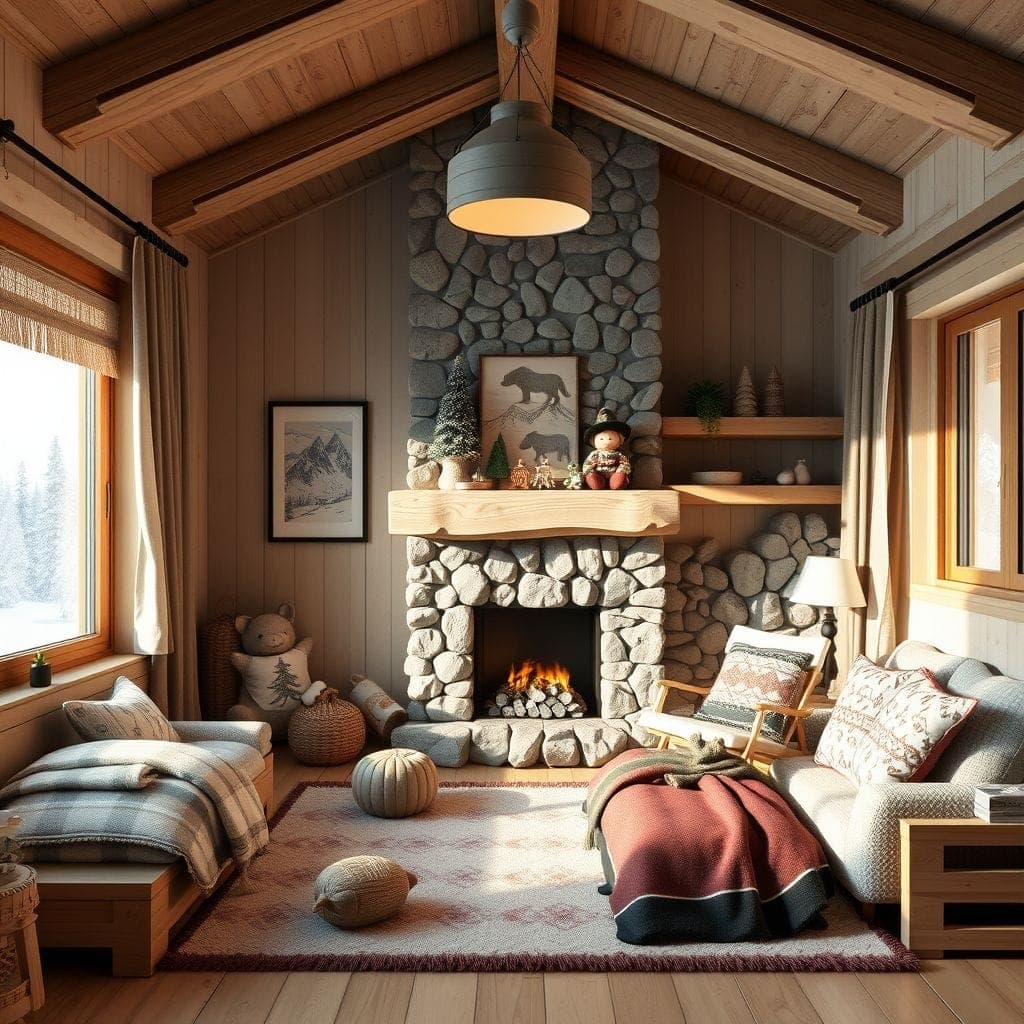 Ski Chalet Kids Room design example 4