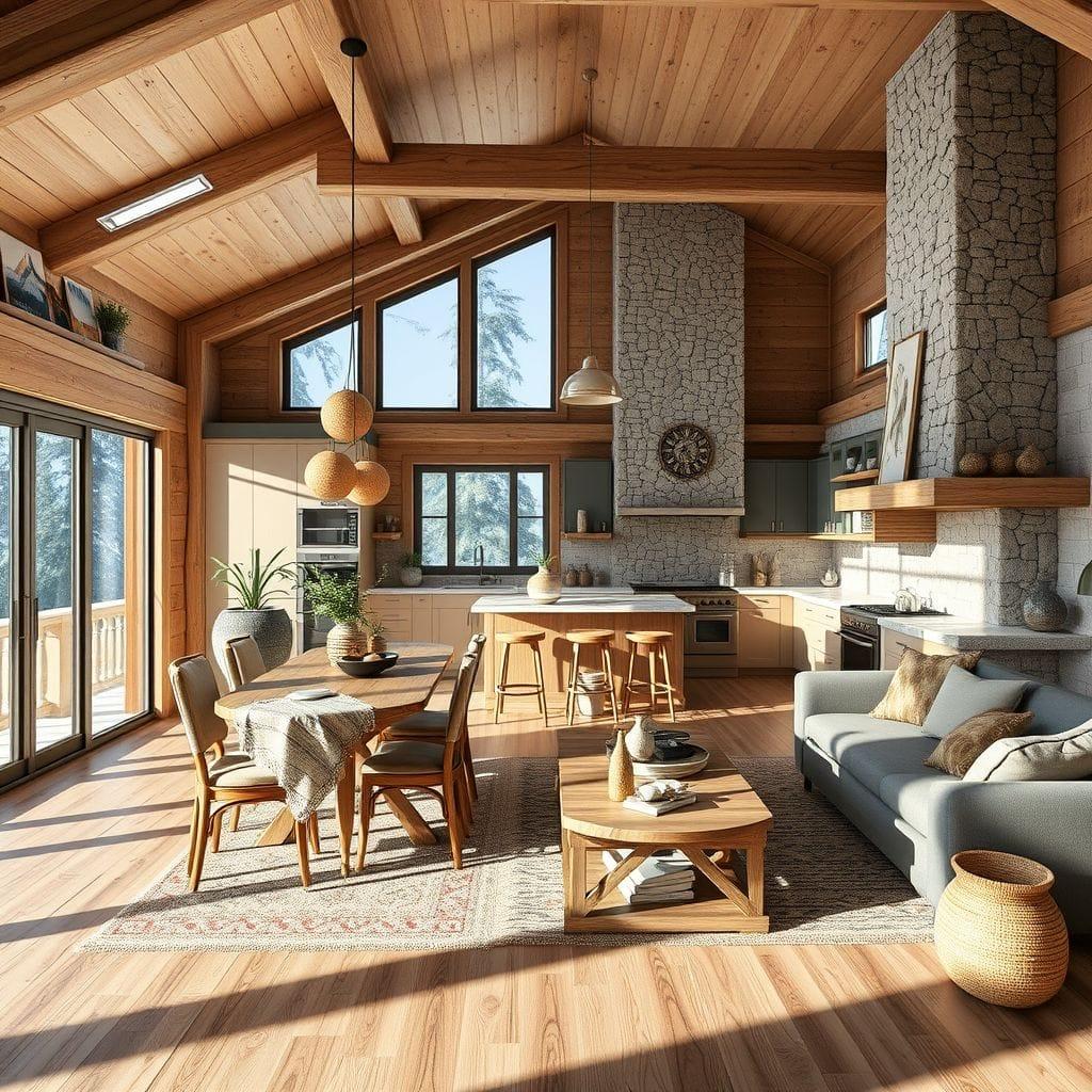 Ski Chalet Kitchen Living Combo design example 2