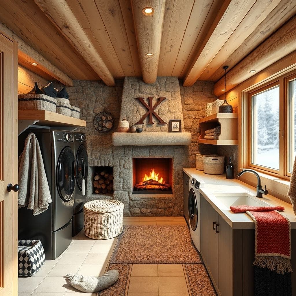 Ski Chalet Laundry Room design example 3