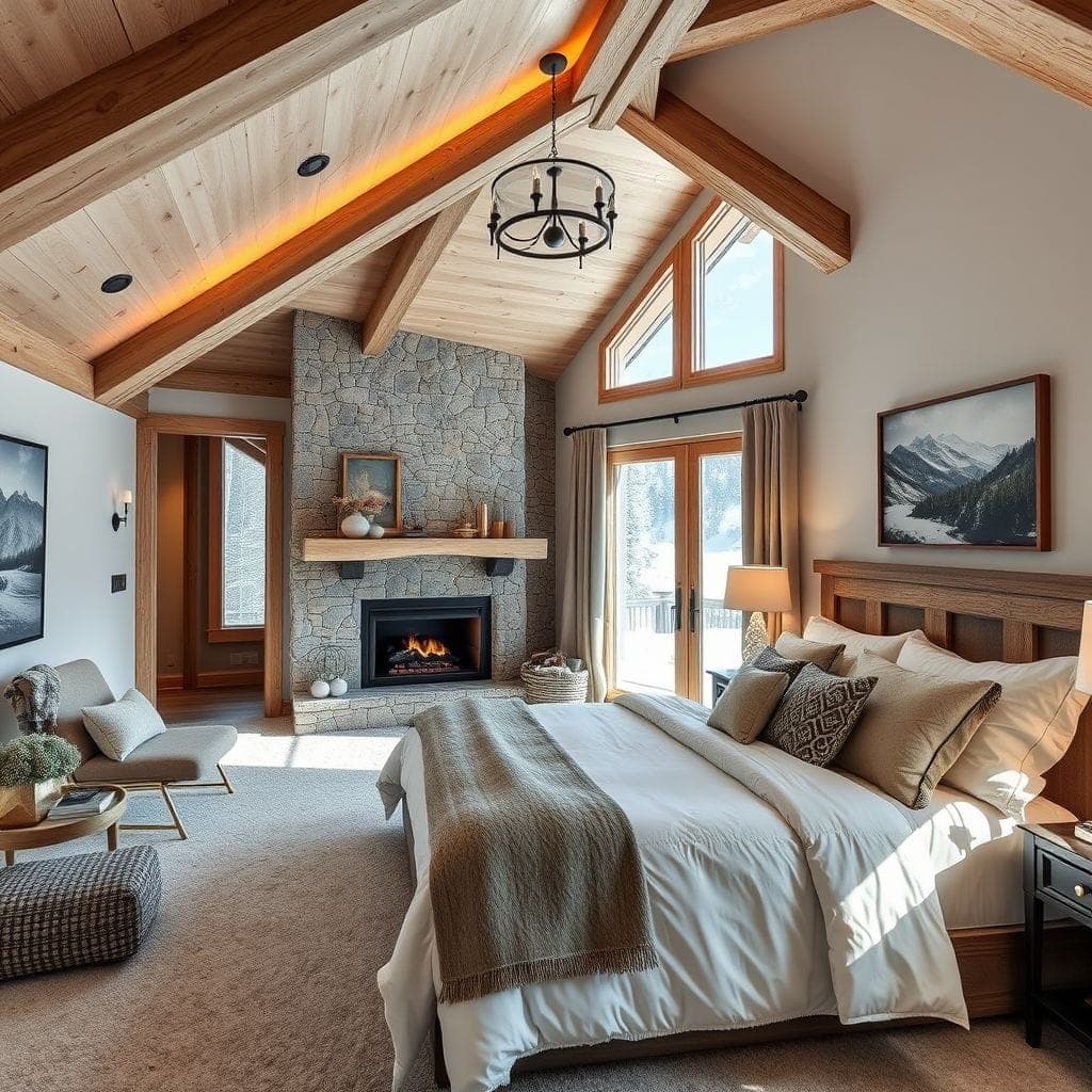 Ski Chalet Master Bedroom design example 1