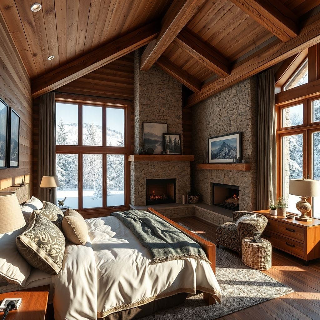 Ski Chalet Master Bedroom design example 3