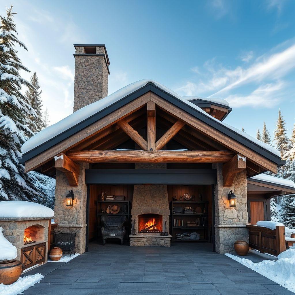 Ski Chalet Outdoor Garage design example 4