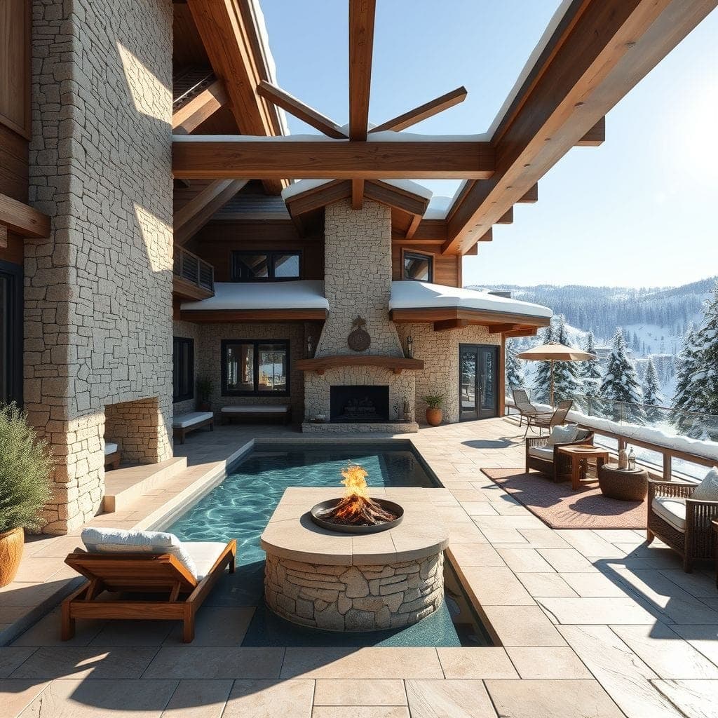 Ski Chalet Outdoor Pool Area design example 1