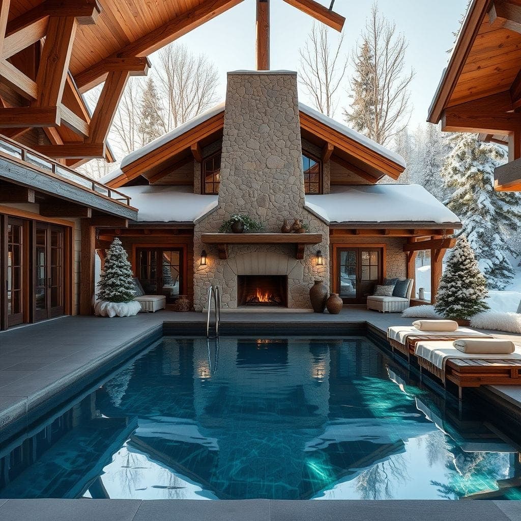 Ski Chalet Outdoor Pool Area design example 3
