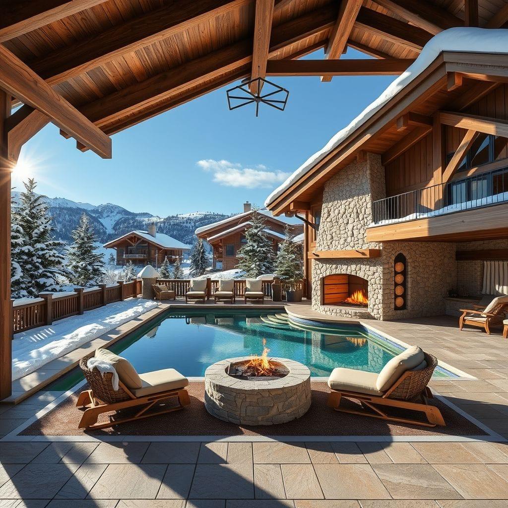 Ski Chalet Outdoor Pool Area design example 4