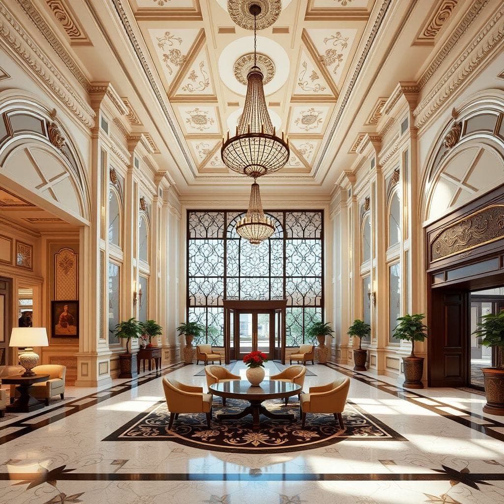 Traditional Hotel Lobby design example 1
