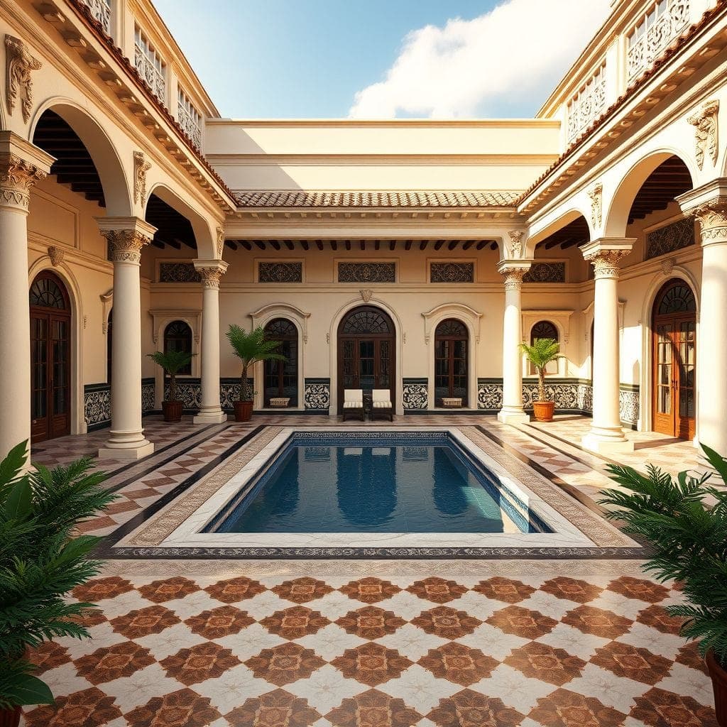 Traditional Outdoor Pool Area design example 1