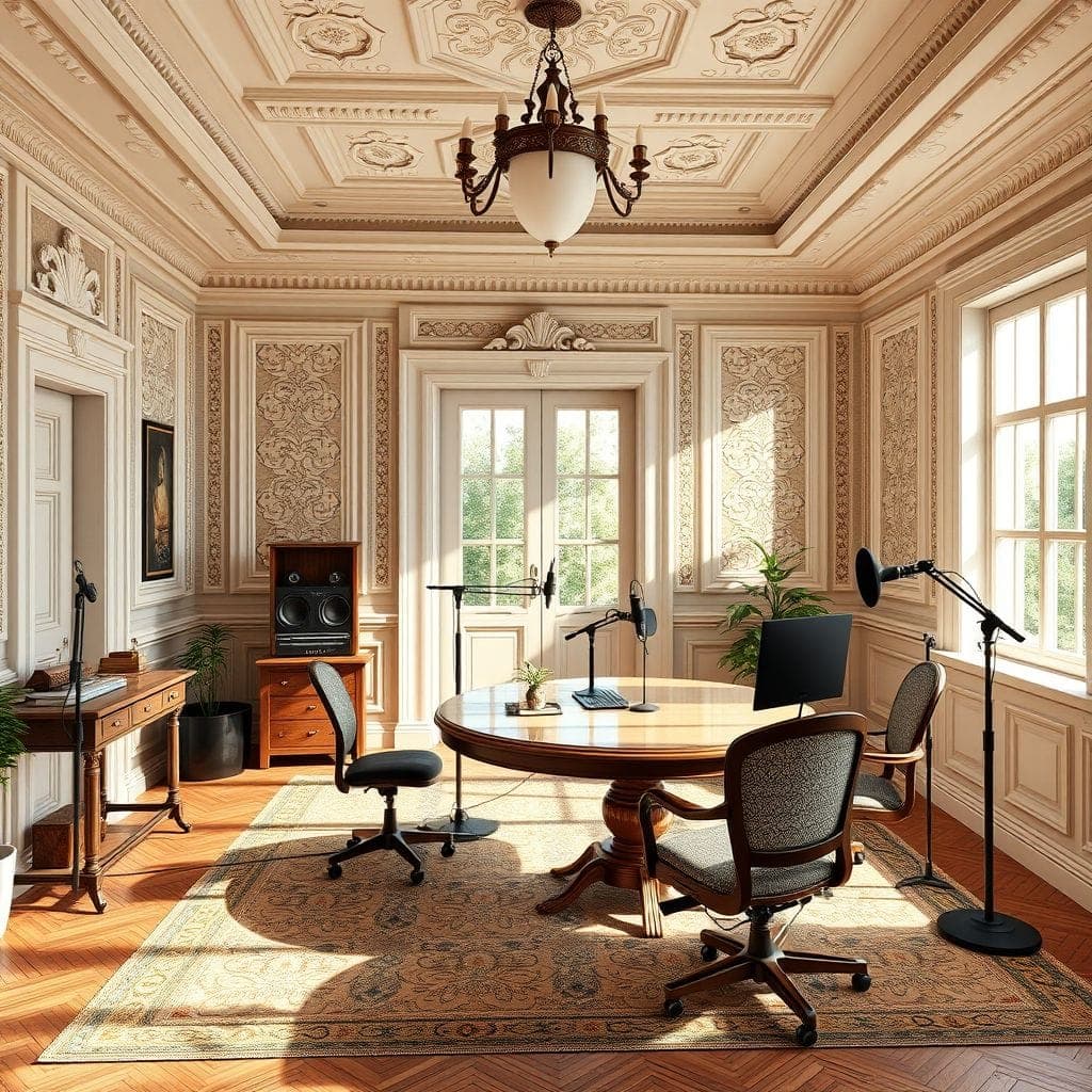 Traditional Podcast Studio design example 1