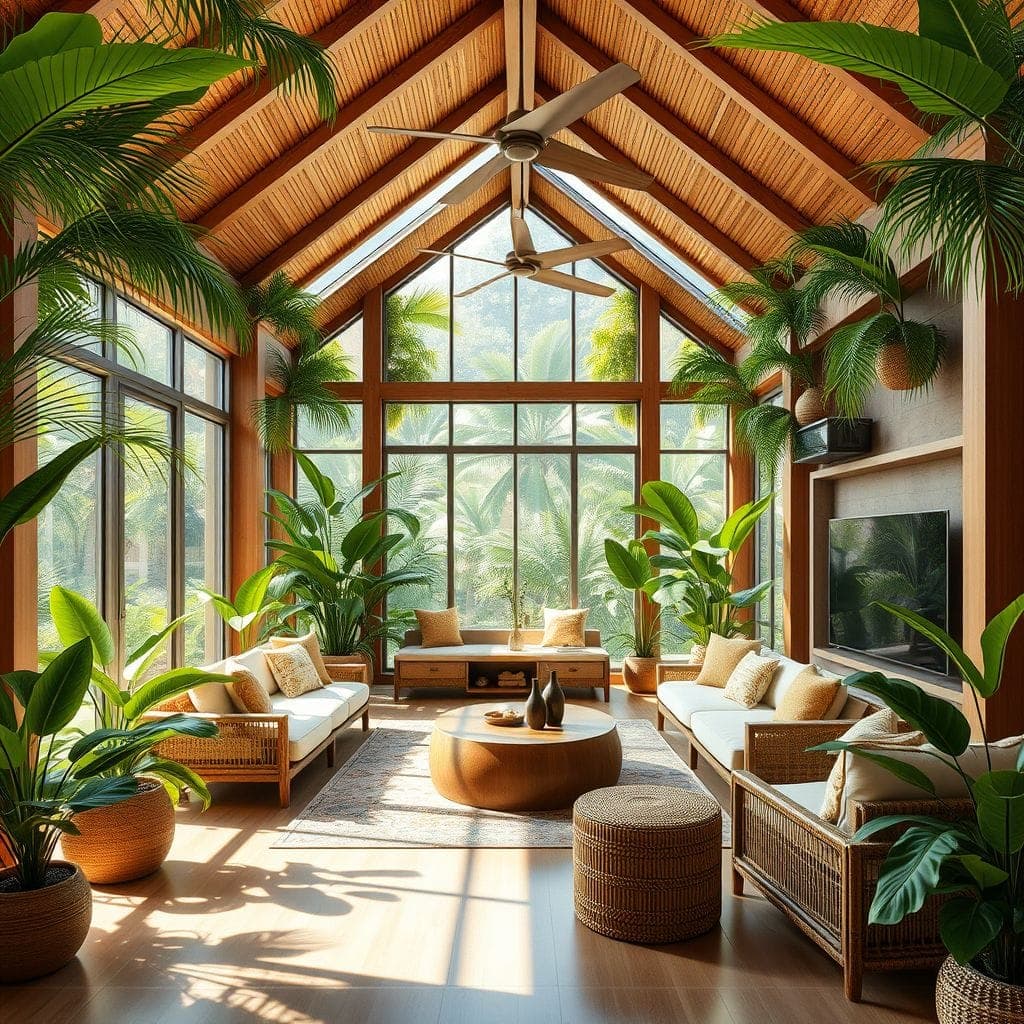 Tropical Entertainment Room design example 1