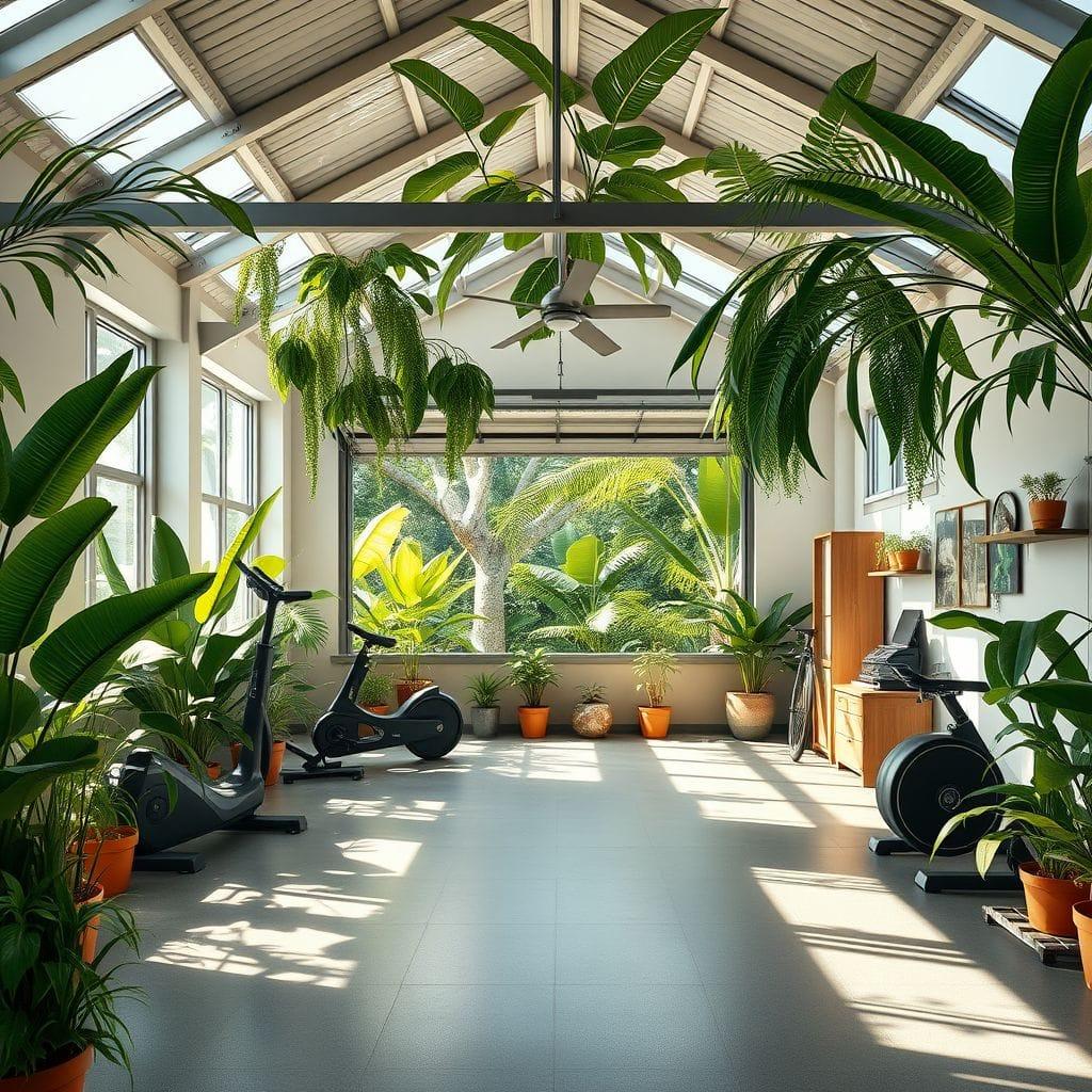 Tropical Garage Gym design example 1