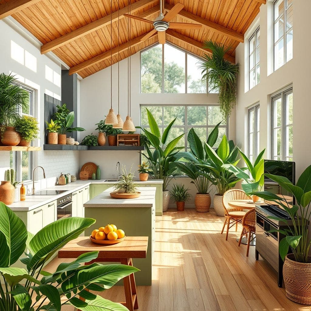 Tropical Kitchen Living Combo design example 1