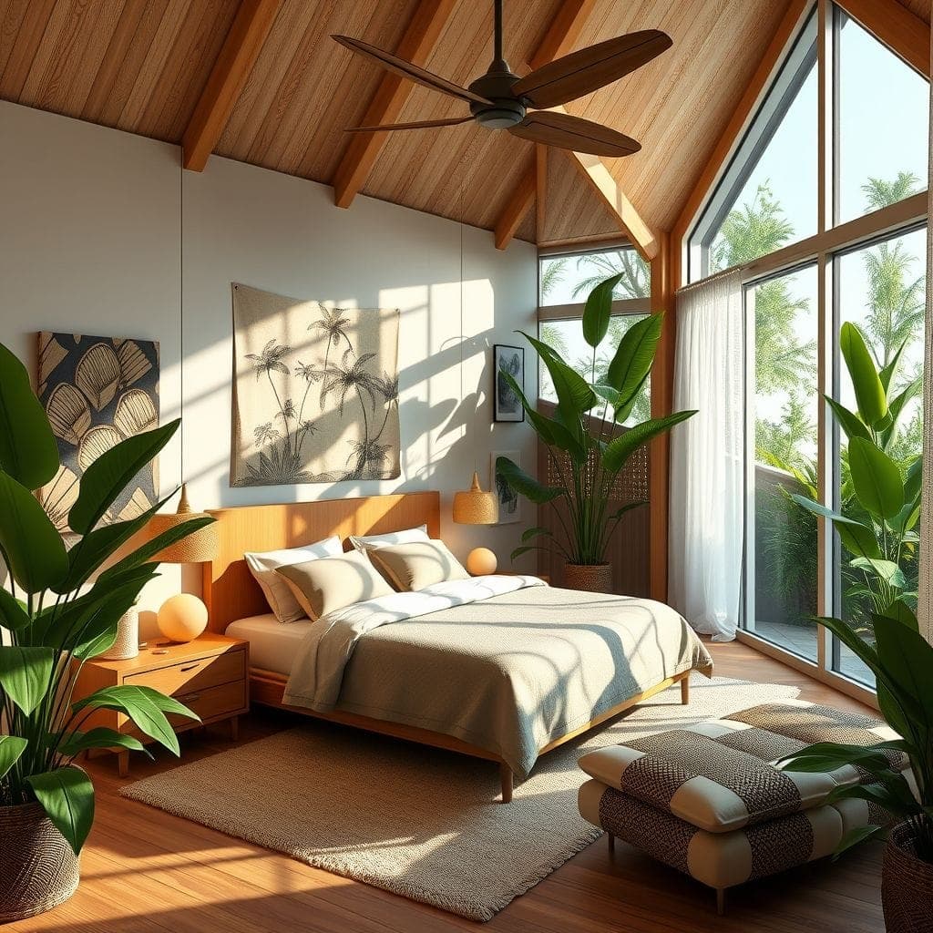 Tropical Master Bedroom design example 4