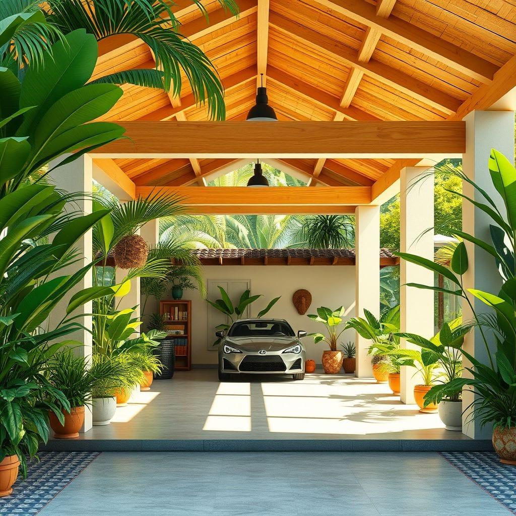 Tropical Outdoor Garage design example 1