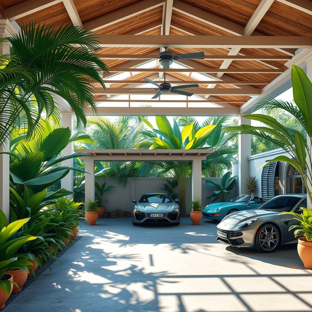 Tropical Outdoor Garage design example 2