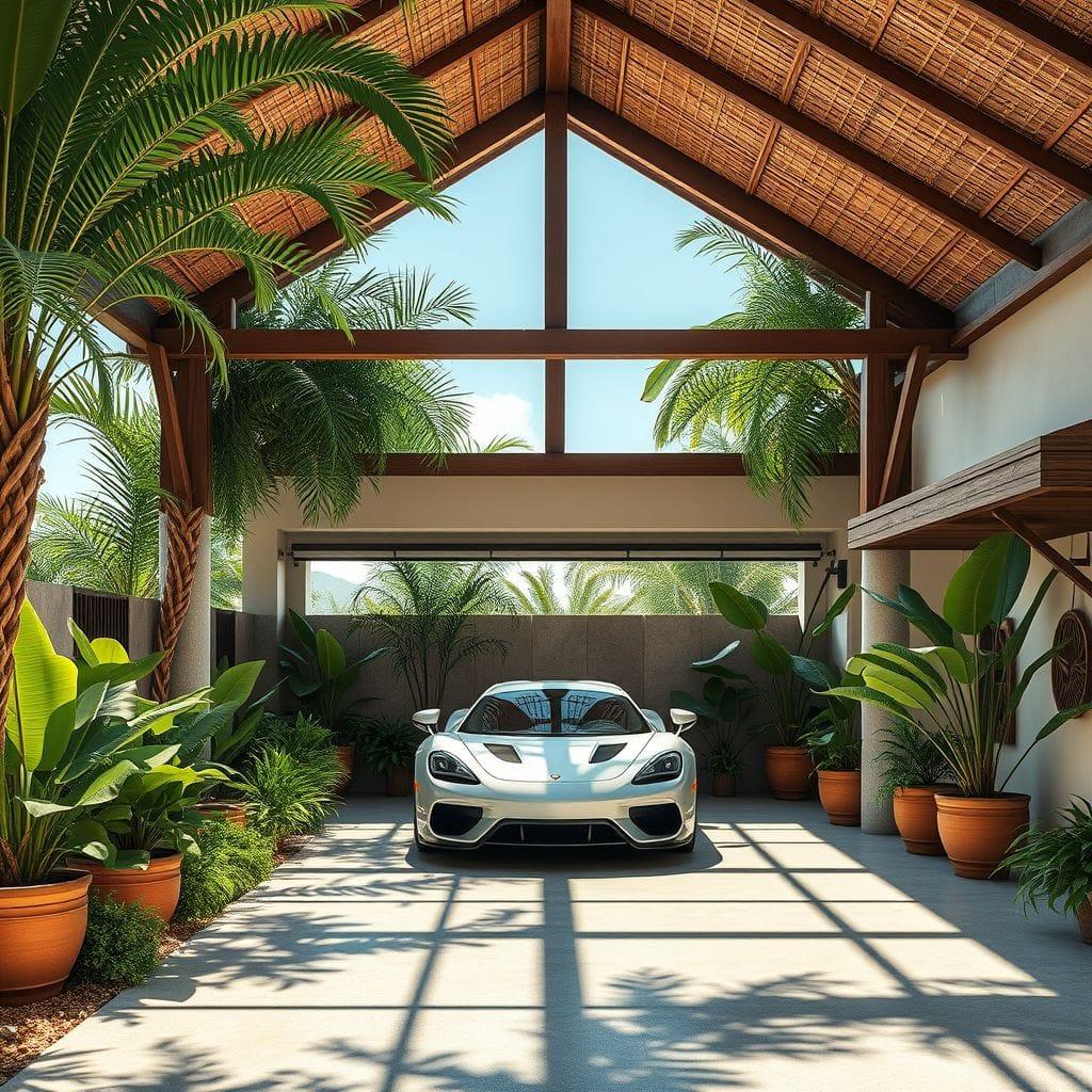 Tropical Outdoor Garage design example 3