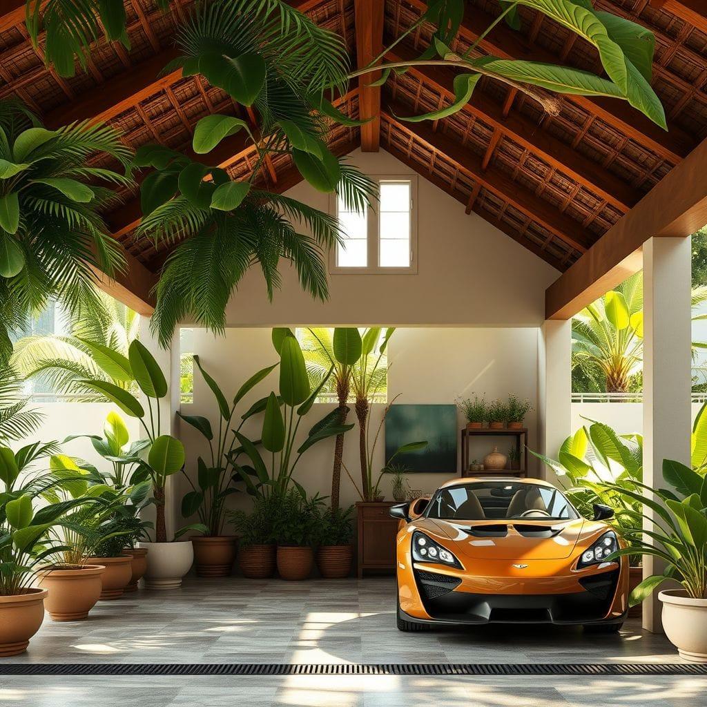 Tropical Outdoor Garage design example 4