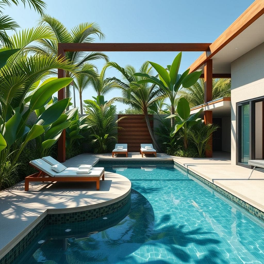 Tropical Outdoor Pool Area design example 1