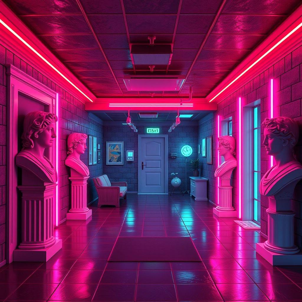 Vaporwave Basement design example 1