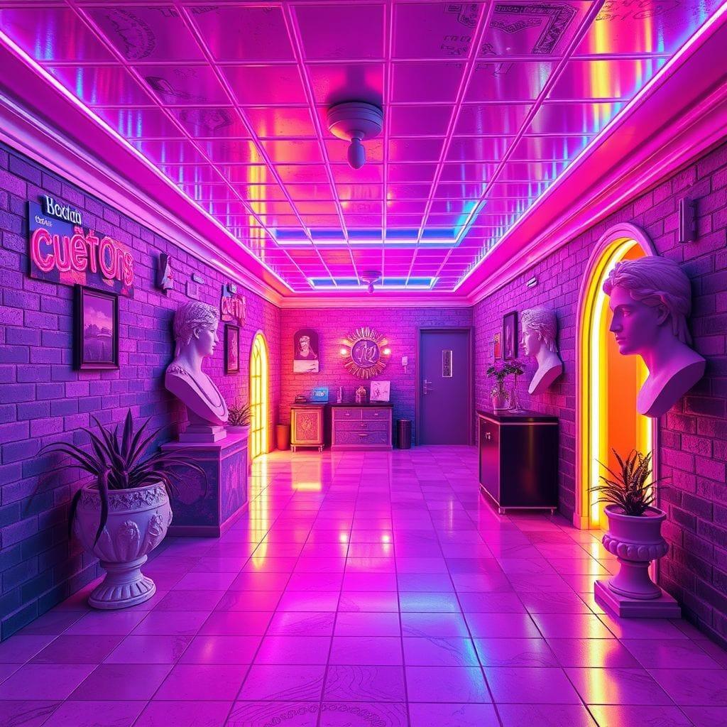 Vaporwave Basement design example 2