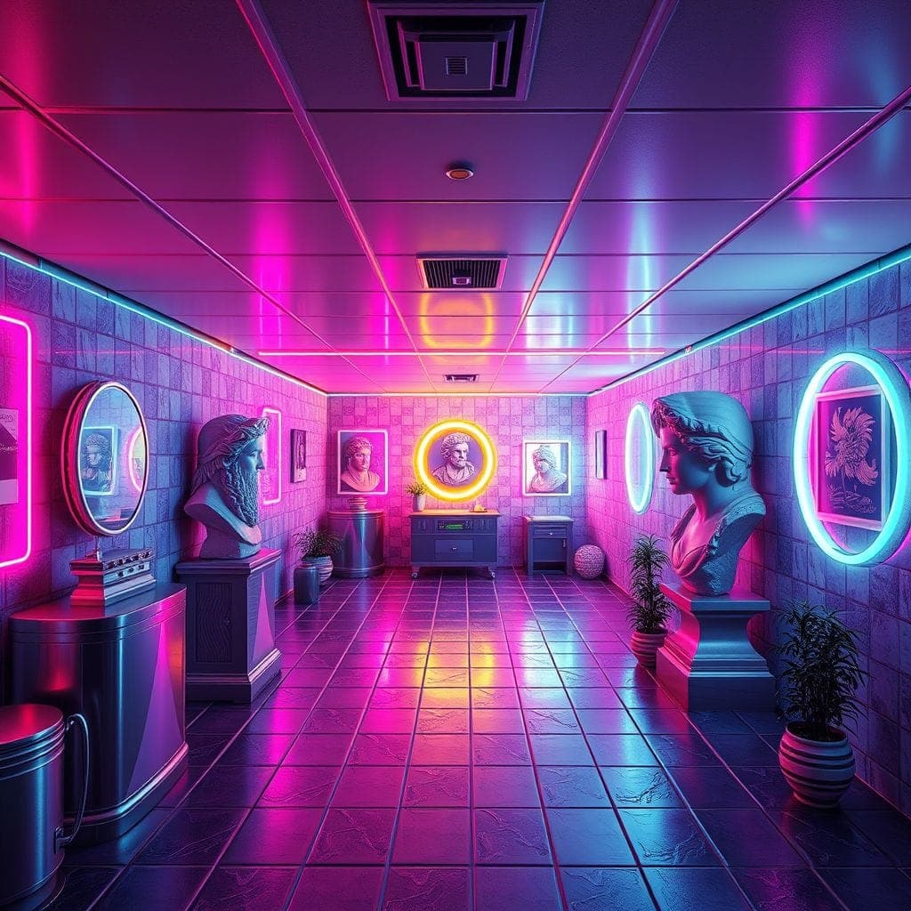 Vaporwave Basement design example 4