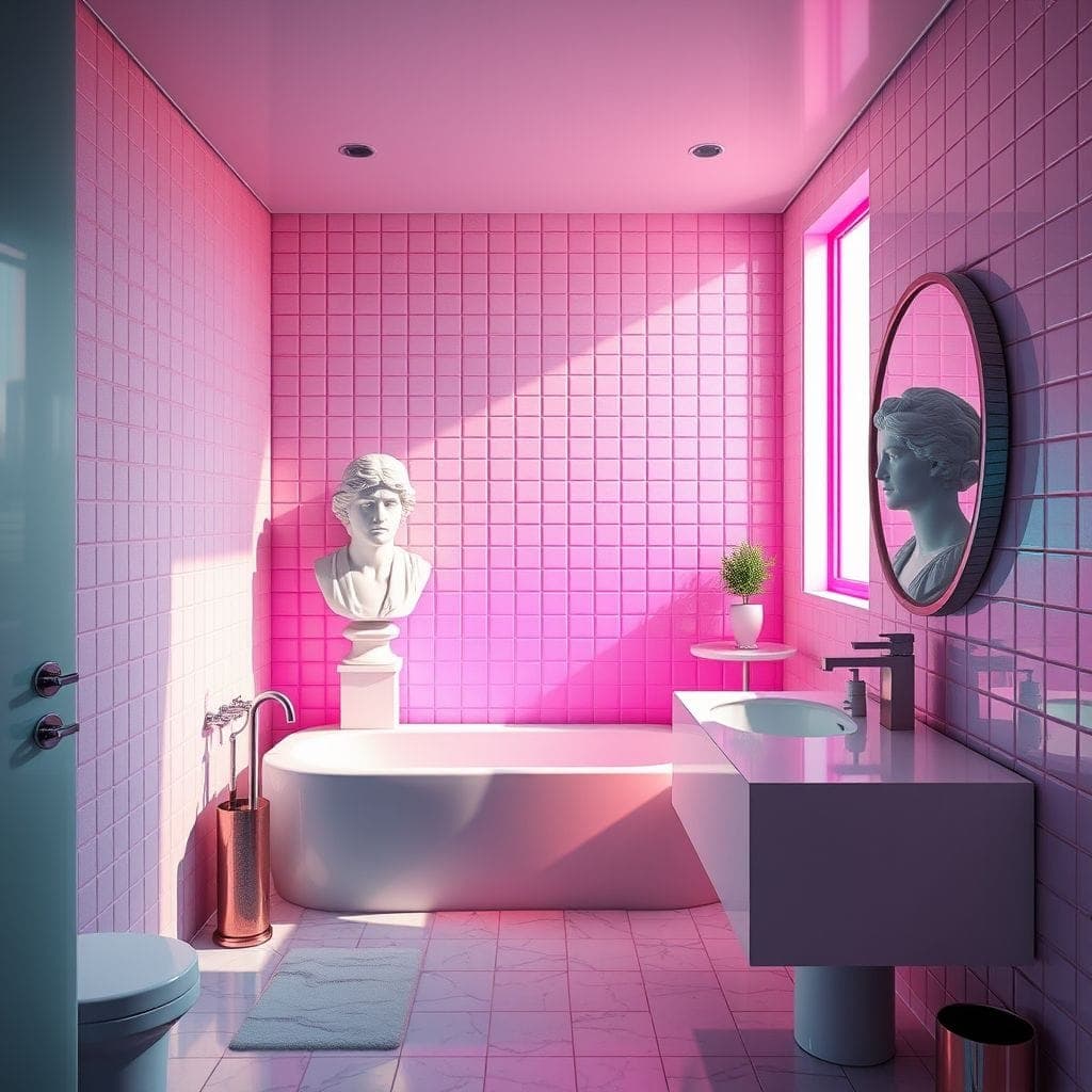 Vaporwave Bathroom design example 2