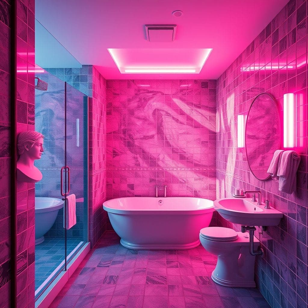 Vaporwave Bathroom design example 3