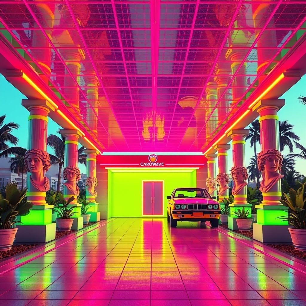 Vaporwave Carport design example 4