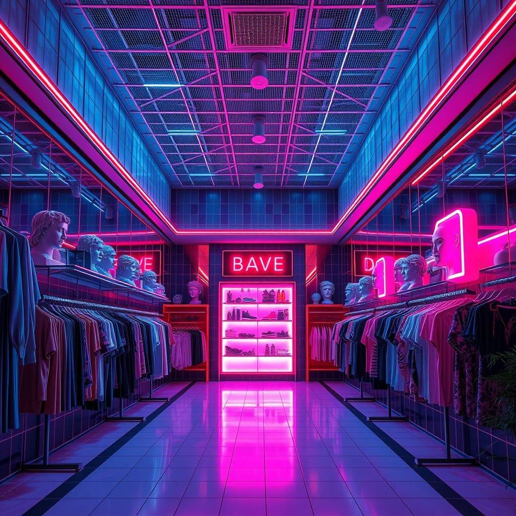 Vaporwave Clothing Store design example 2