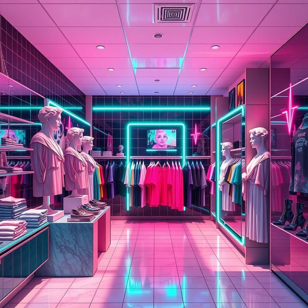 Vaporwave Clothing Store design example 4