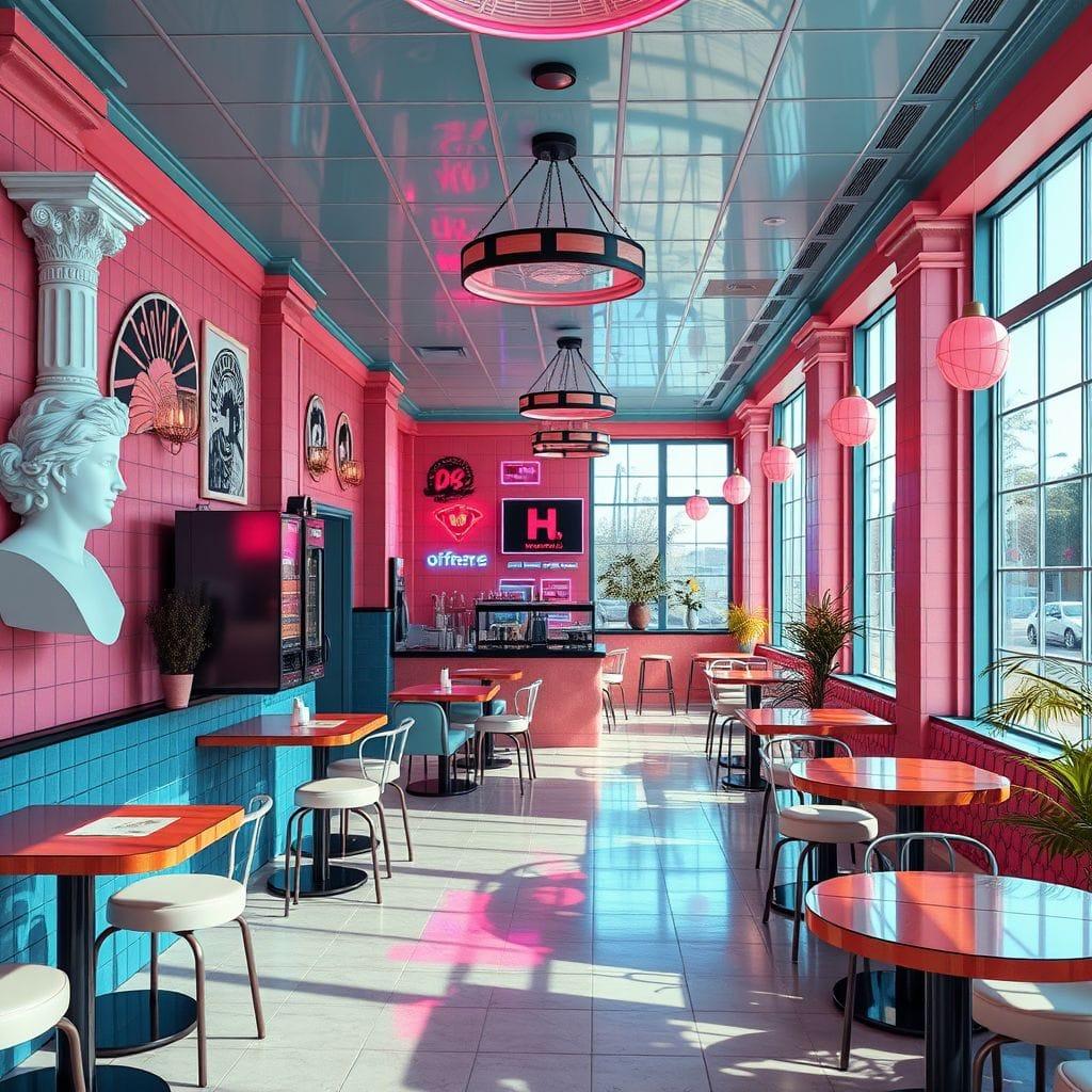 Vaporwave Coffee Shop design example 1