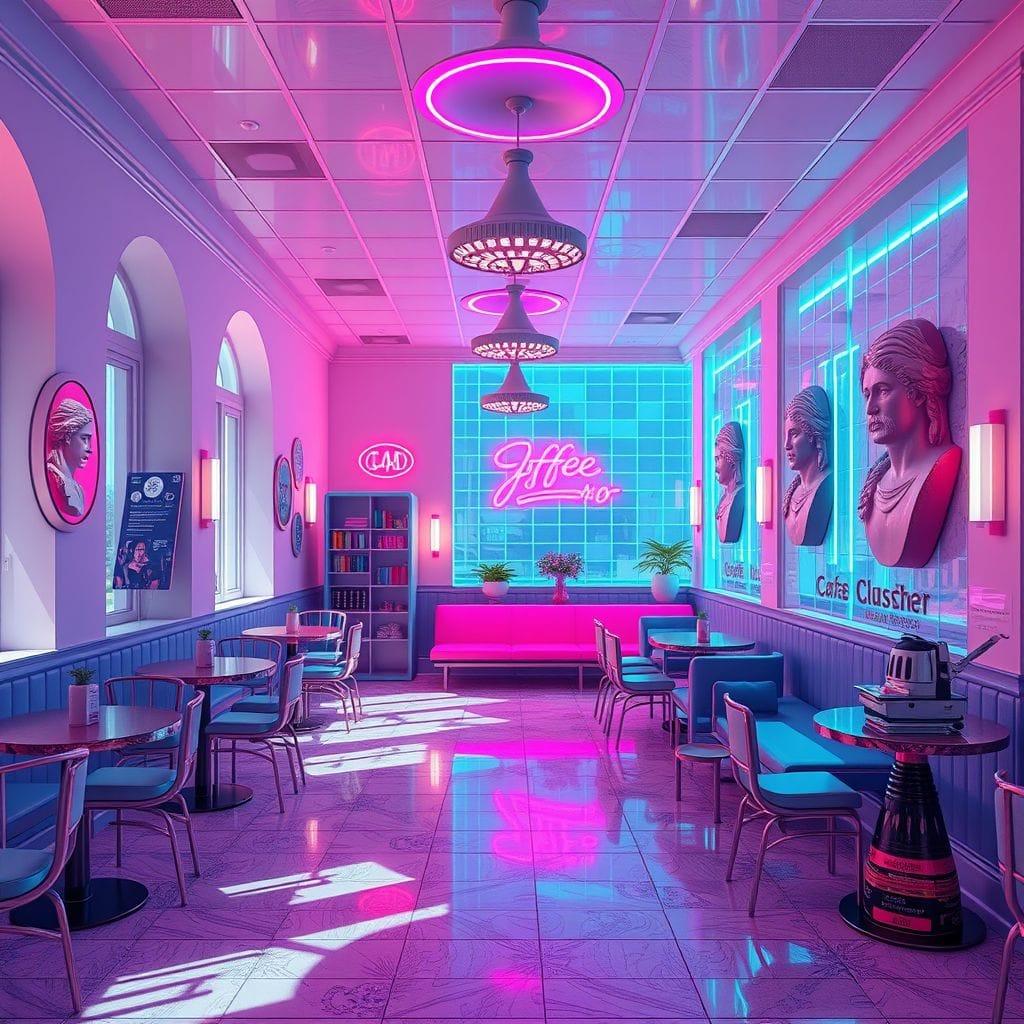 Vaporwave Coffee Shop design example 2