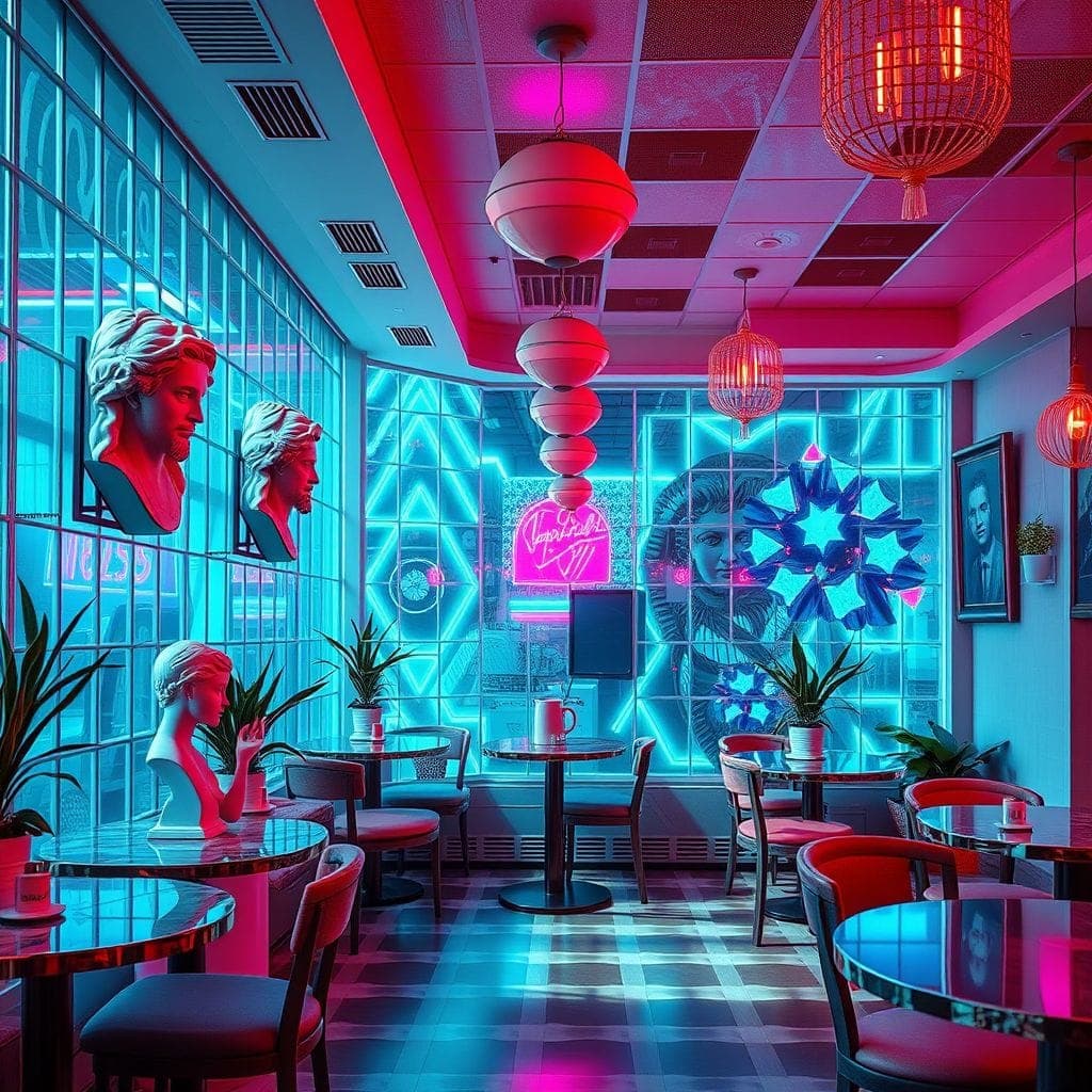Vaporwave Coffee Shop design example 3
