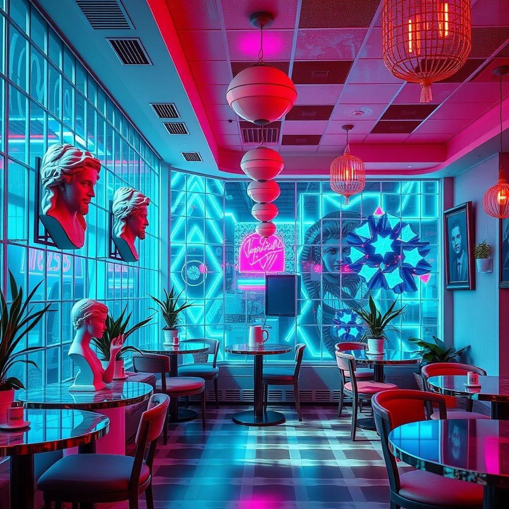 Vaporwave Coffee Shop design example 3