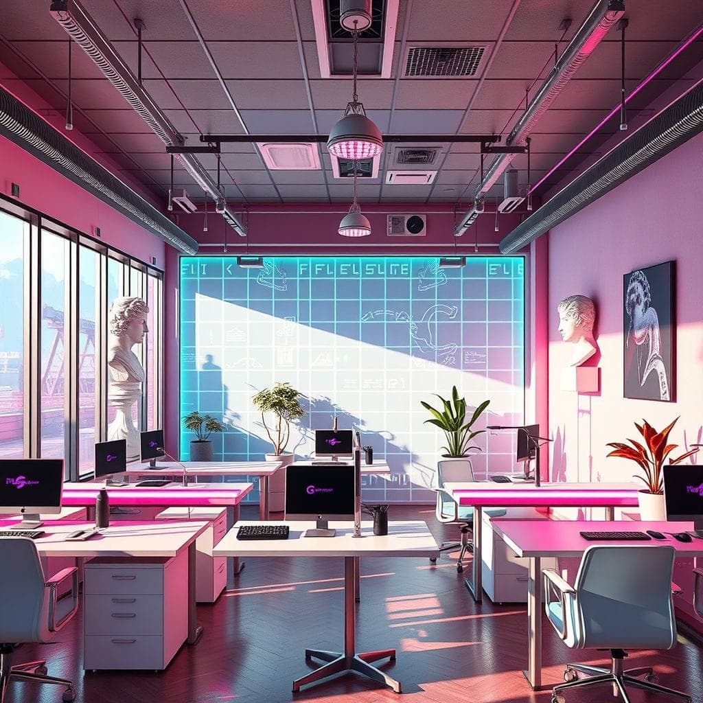 Vaporwave Coworking Space design example 2