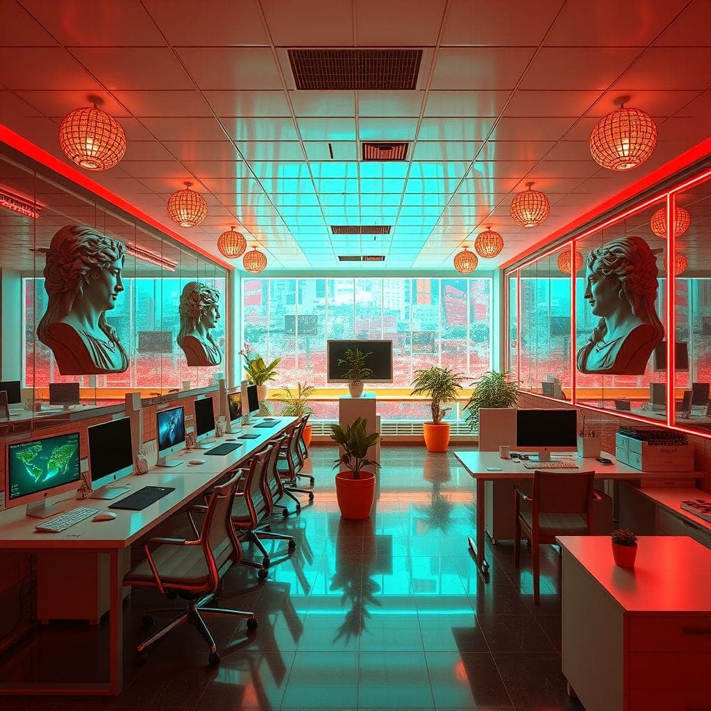 Vaporwave Coworking Space design example 3