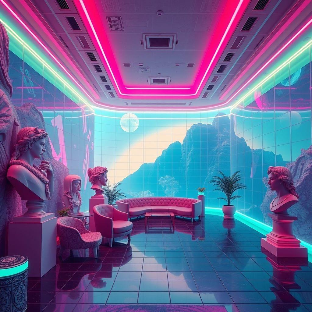 Vaporwave Drop Zone design example 1