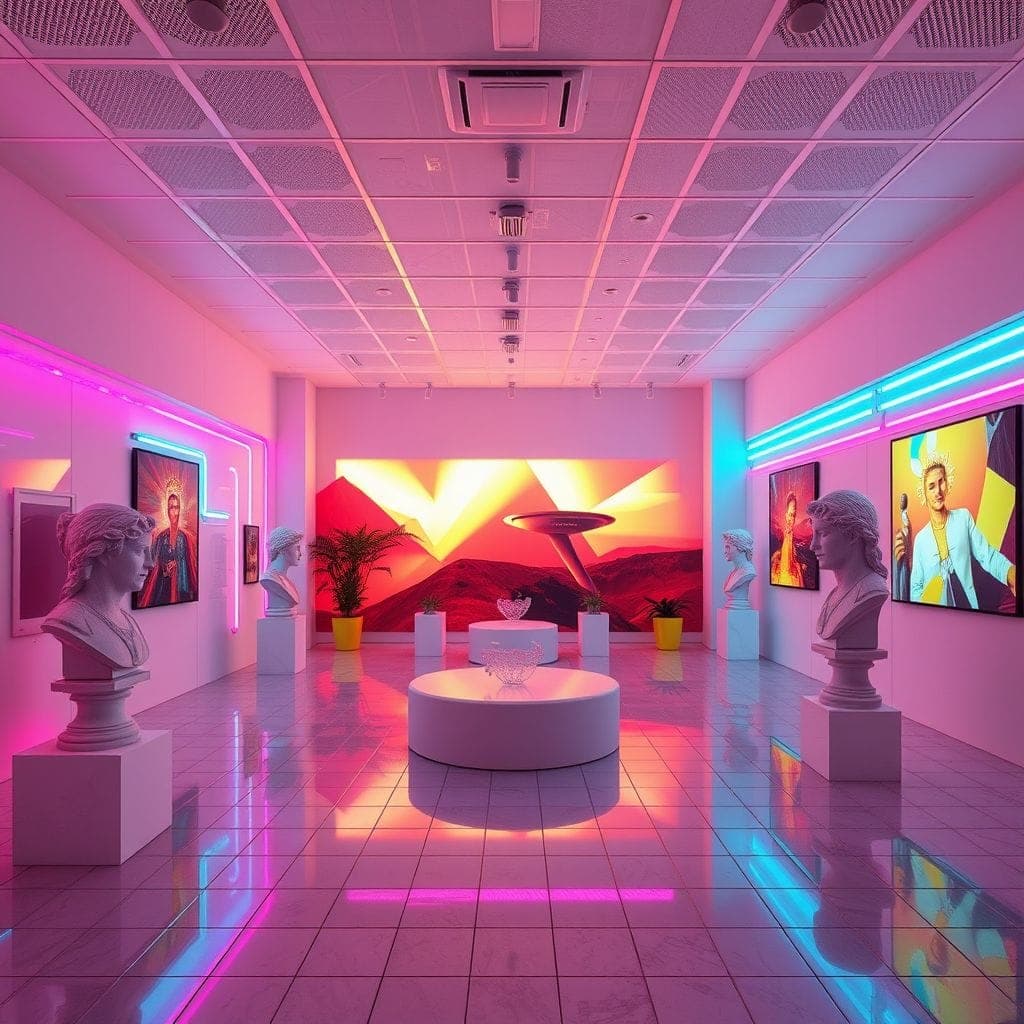 Vaporwave Exhibition Space design example 1