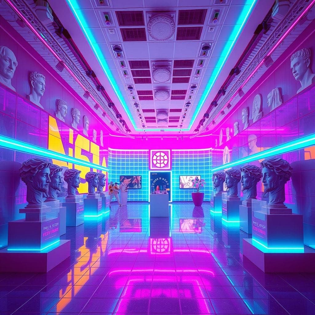 Vaporwave Exhibition Space design example 2