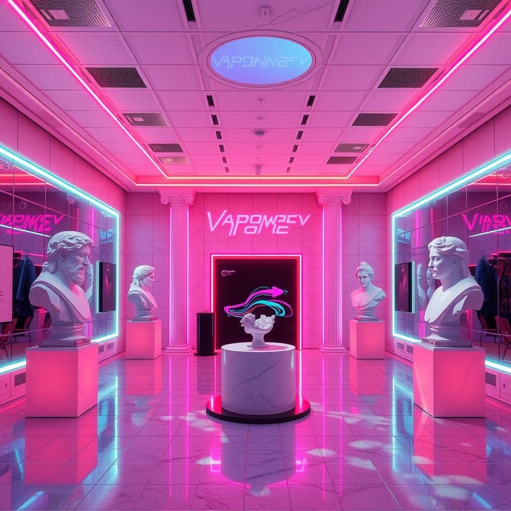 Vaporwave Exhibition Space design example 3